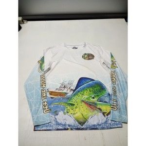 All Over Print Fishing T Shirt Men's Size XSmall Off the Hook Bar Long Sleeve T